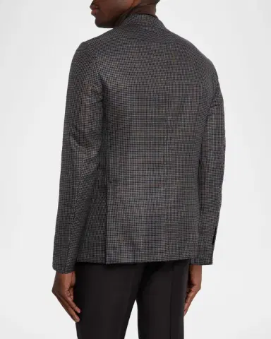 Zegna Men's Cashmere and Silk Houndstooth Check Sport Coat | Thumbnail 3
