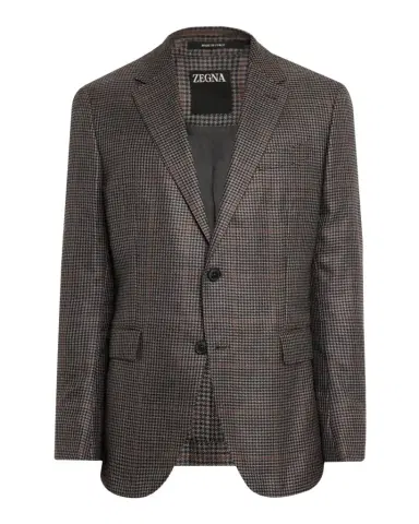 Zegna Men's Cashmere and Silk Houndstooth Check Sport Coat | Thumbnail 1