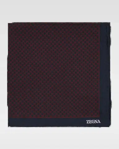 Zegna Men's Mini Geometric Silk Pocket Square | Thumbnail 2 Zegna Men's Mini Geometric Silk Pocket Square | Thumbnail 2