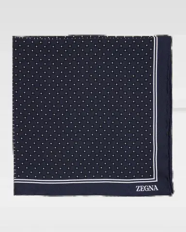 Zegna Men's Petite Geometric Floral Silk Pocket Square | Thumbnail 2 Zegna Men's Petite Geometric Floral Silk Pocket Square | Thumbnail 2