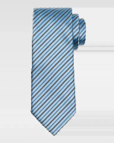 Zegna Men's Satin Micro-Stripe Silk Tie | Thumbnail 2