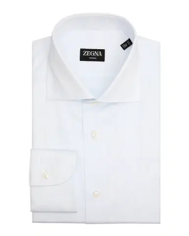 Zegna Men's Tonal Stripe Trofeo Cotton Dress Shirt | Thumbnail 3