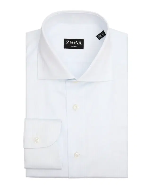 ZEGNA Men 's Tonal Stripe Trofeo Cotton Dress Shirt