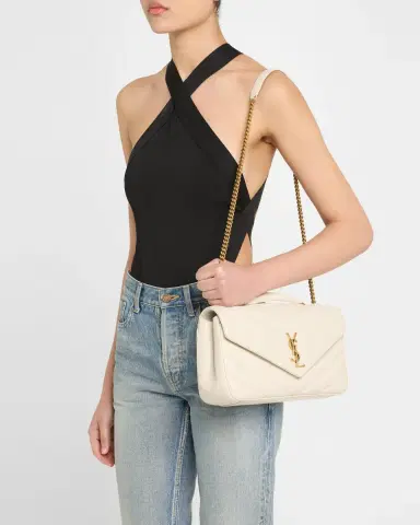 Saint Laurent Loulou Medium YSL Chain Shoulder Bag in Quilted Leather | Thumbnail 2 Saint Laurent Loulou Medium YSL Chain Shoulder Bag in Quilted Leather | Thumbnail 2