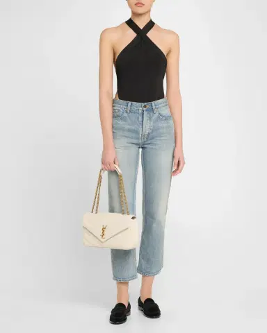 Saint Laurent Loulou Medium YSL Chain Shoulder Bag in Quilted Leather | Thumbnail 5 Saint Laurent Loulou Medium YSL Chain Shoulder Bag in Quilted Leather | Thumbnail 5