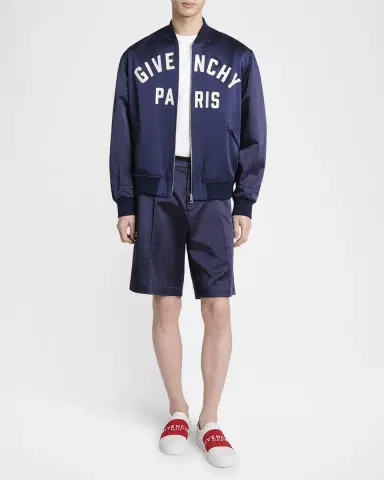 Givenchy Men's Satin Logo Bomber Jacket | Thumbnail 2 Givenchy Men's Satin Logo Bomber Jacket | Thumbnail 2