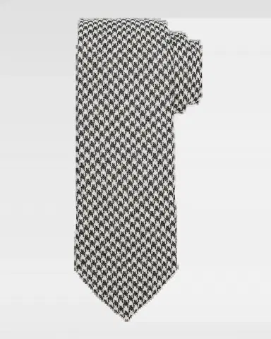 Zegna Men's Houndstooth Wool and Silk Tie | Thumbnail 2