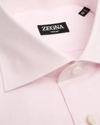 Zegna Men's Trecapi Cotton Micro-Structure Dress Shirt | Thumbnail 2