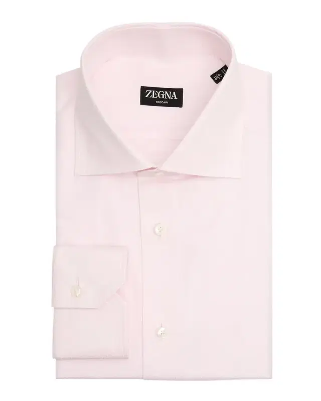 ZEGNA Men 's Trecapi Cotton Micro-Structure Dress Shirt