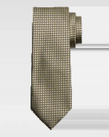 ZEGNA Men's Geometric Net Silk Tie | Thumbnail 2