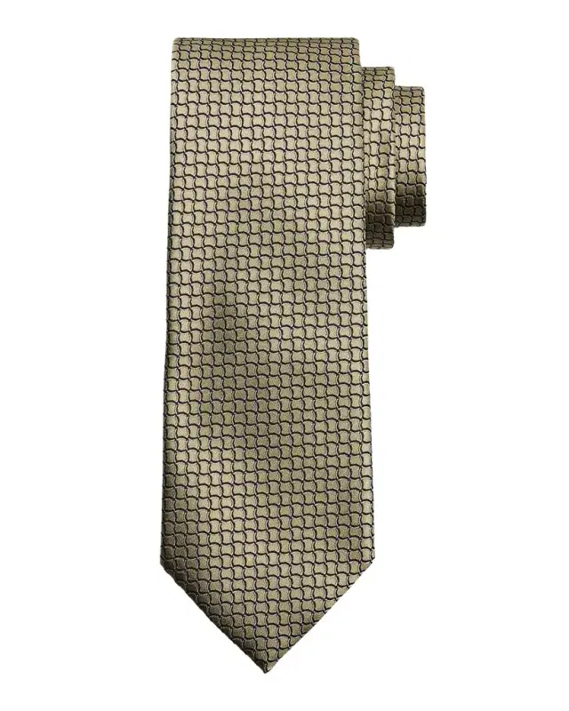 Men's Geometric Net Silk Tie