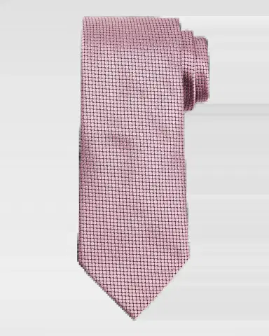 Zegna Men's Tonal Micro-Geometric Silk Tie | Thumbnail 2 Zegna Men's Tonal Micro-Geometric Silk Tie | Thumbnail 2