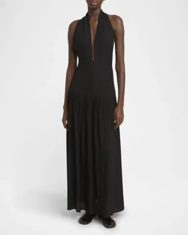 Proenza Schouler Tala Halter Viscose Georgette Dress | Thumbnail 2 Proenza Schouler Tala Halter Viscose Georgette Dress | Thumbnail 2