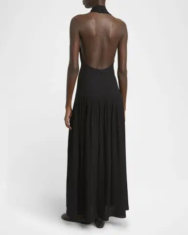 Proenza Schouler Tala Halter Viscose Georgette Dress | Thumbnail 3 Proenza Schouler Tala Halter Viscose Georgette Dress | Thumbnail 3