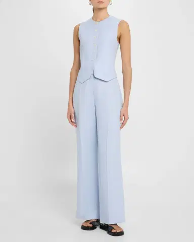 Argent High-Neck Linen Twill Waistcoat | Thumbnail 2 Argent High-Neck Linen Twill Waistcoat | Thumbnail 2