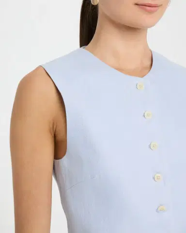 Argent High-Neck Linen Twill Waistcoat | Thumbnail 5 Argent High-Neck Linen Twill Waistcoat | Thumbnail 5