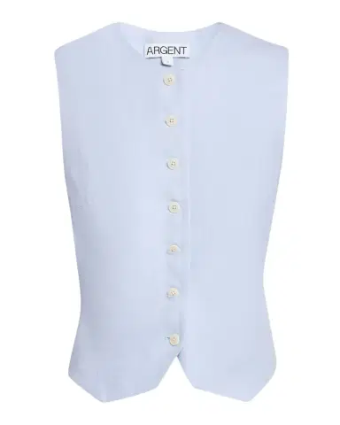 Argent High-Neck Linen Twill Waistcoat | Thumbnail 1 Argent High-Neck Linen Twill Waistcoat | Thumbnail 1