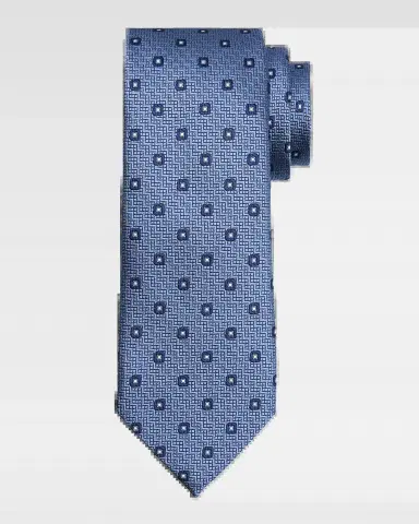 Zegna Men's Geometric Jacquard Silk Tie | Thumbnail 2