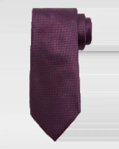 ZEGNA Men's Micro-Geometric Jacquard Silk Tie | Thumbnail 2