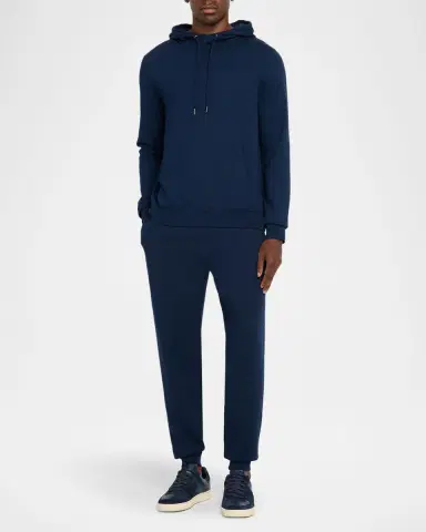 Derek Rose Men's Quinn Cotton Loopback Pullover Hoodie | Thumbnail 2 Derek Rose Men's Quinn Cotton Loopback Pullover Hoodie | Thumbnail 2