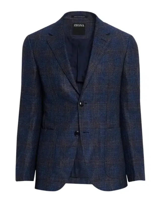 ZEGNA Men 's Check Woven Patch-Pocket Sport Coat