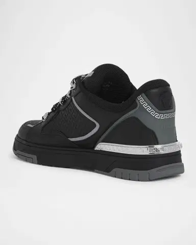 Versace Men's Biggie Basket Leather Sneakers | Thumbnail 4 Versace Men's Biggie Basket Leather Sneakers | Thumbnail 4