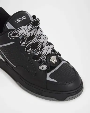 Versace Men's Biggie Basket Leather Sneakers | Thumbnail 5 Versace Men's Biggie Basket Leather Sneakers | Thumbnail 5