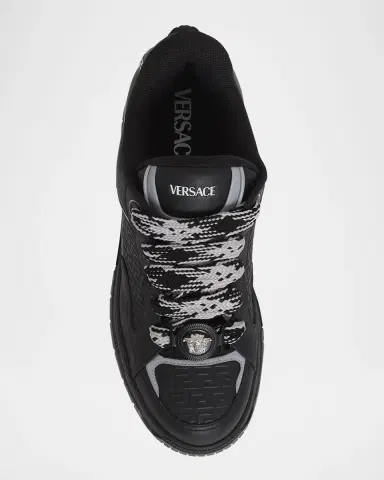 Versace Men's Biggie Basket Leather Sneakers | Thumbnail 6 Versace Men's Biggie Basket Leather Sneakers | Thumbnail 6
