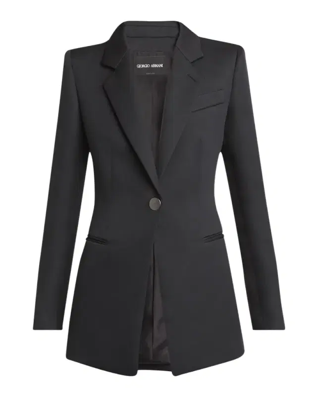 Giorgio Armani Techno Scuba One-Button Blazer
