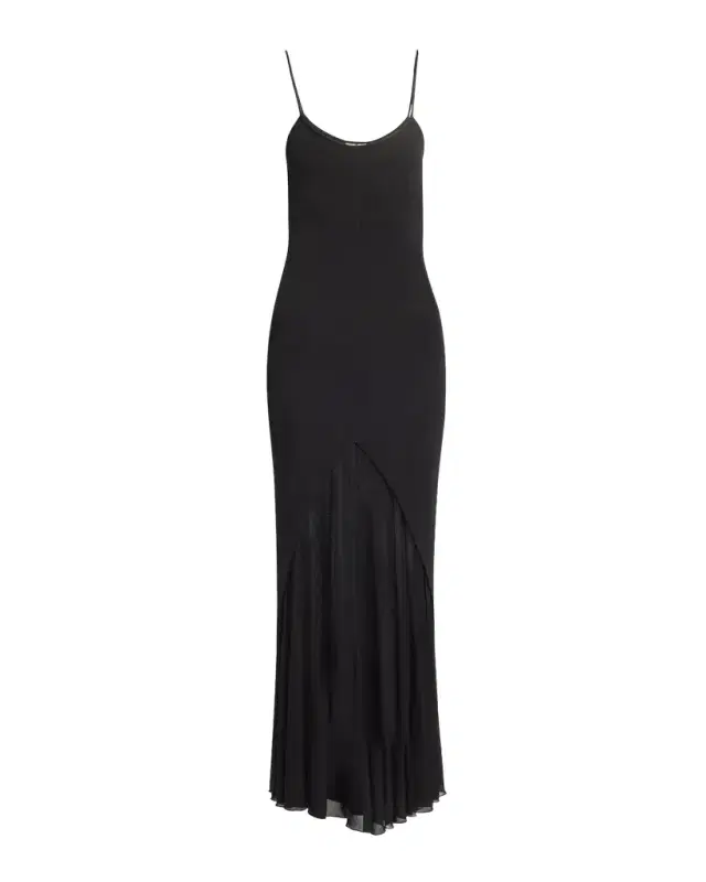Giorgio Armani Sheer Skirt Panel Jersey Dress