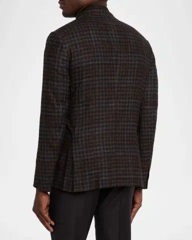 Zegna Men's Check Winter Crossover Notch-Lapel Sport Coat | Thumbnail 3