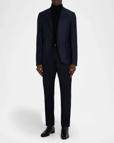 Zegna Men's Cashmere and Silk Tonal Check Sport Coat | Thumbnail 2