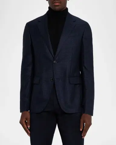 Zegna Men's Cashmere and Silk Tonal Check Sport Coat | Thumbnail 4