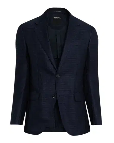Zegna Men's Cashmere and Silk Tonal Check Sport Coat | Thumbnail 1