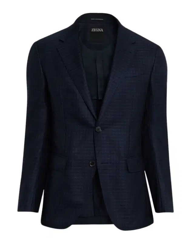 ZEGNA Men 's Cashmere and Silk Tonal Check Sport Coat