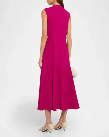 Argent Cornelia Viscose-Linen Twill Midi Dress | Thumbnail 3