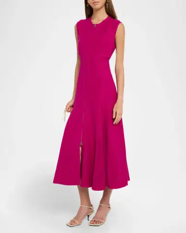 Argent Cornelia Viscose-Linen Twill Midi Dress | Thumbnail 4