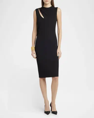 Tom Ford Cutout Shoulder-Drape Viscose Crepe Jersey Cocktail Dress | Thumbnail 2 Tom Ford Cutout Shoulder-Drape Viscose Crepe Jersey Cocktail Dress | Thumbnail 2