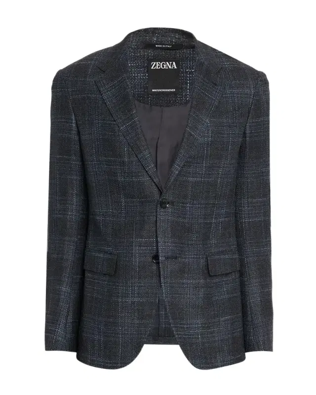 ZEGNA Men 's Winter Crossover Check Single-Breasted Sport Coat