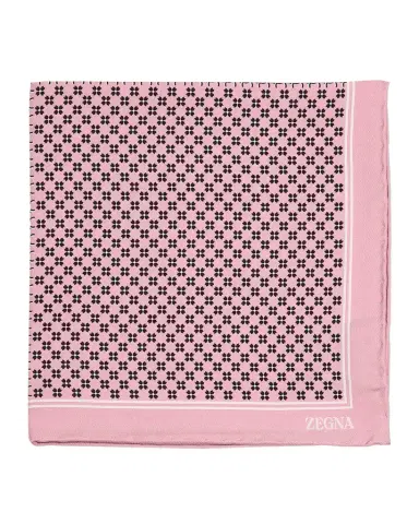 ZEGNA Men's Petite Geometric Floral Silk Pocket Square | Thumbnail 1 ZEGNA Men's Petite Geometric Floral Silk Pocket Square | Thumbnail 1