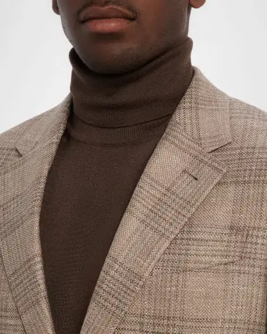 Zegna Men's Winter Crossover Large Plaid Sport Coat | Thumbnail 5