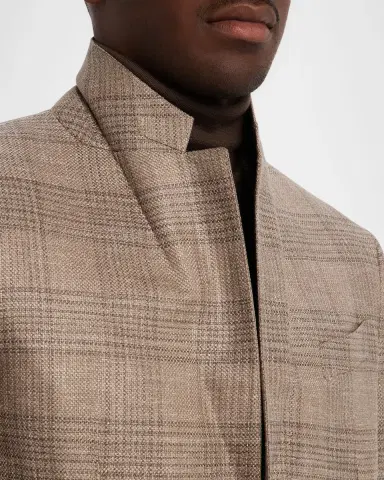 Zegna Men's Winter Crossover Large Plaid Sport Coat | Thumbnail 7