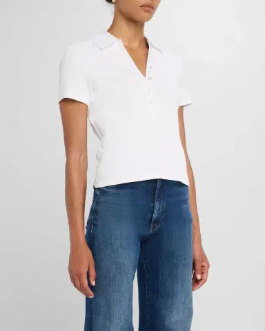 Veronica Beard Kearney Short-Sleeve Polo Tee | Thumbnail 4 Veronica Beard Kearney Short-Sleeve Polo Tee | Thumbnail 4