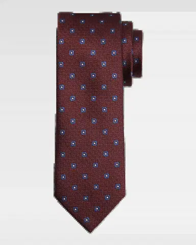 ZEGNA Men 's Geometric Jacquard Silk Tie | Thumbnail 2