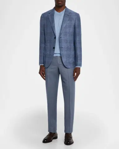 Zegna Men's Melange Windowpane Winter Crossover Sport Coat | Thumbnail 2