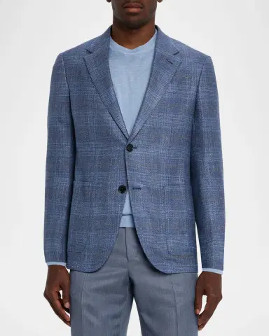 Zegna Men's Melange Windowpane Winter Crossover Sport Coat | Thumbnail 4