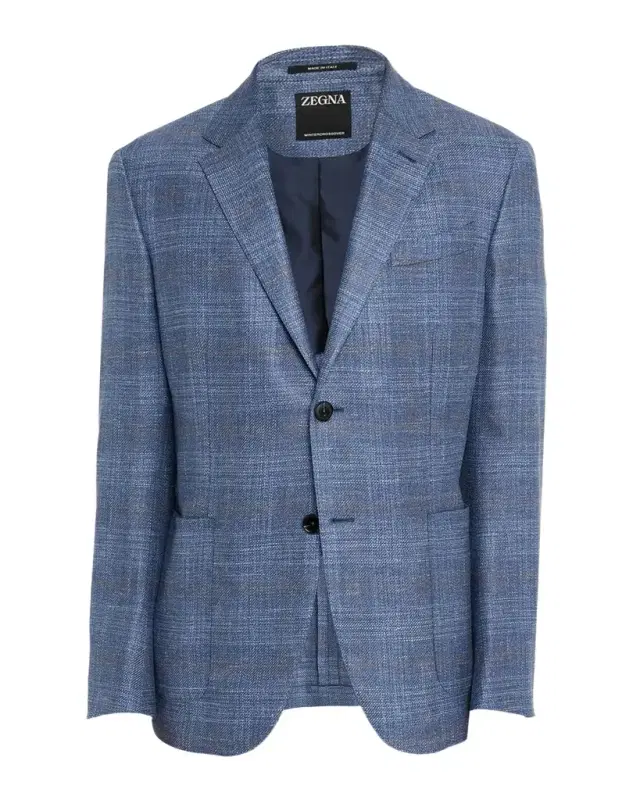 ZEGNA Men 's Melange Windowpane Winter Crossover Sport Coat