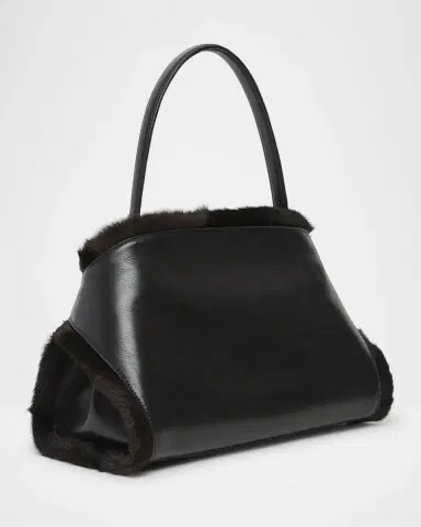 Ferragamo Hug Leather & Shearling Shoulder Bag | Thumbnail 2