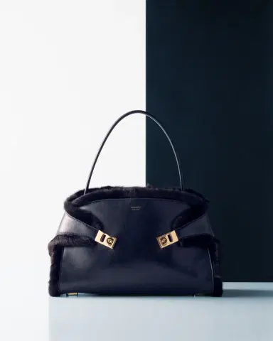 Ferragamo Hug Leather & Shearling Shoulder Bag | Thumbnail 4