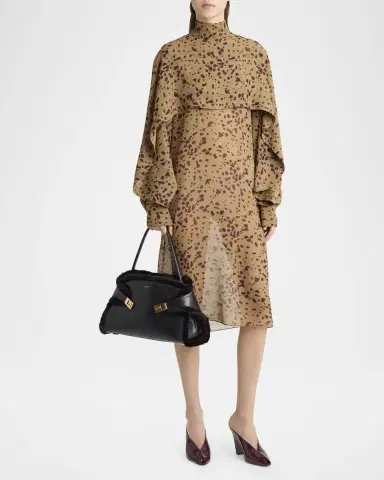Ferragamo Hug Leather & Shearling Shoulder Bag | Thumbnail 5